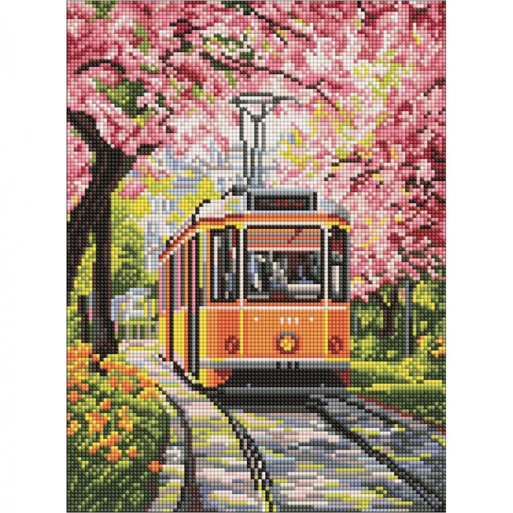 Алмазна мозаїка "Квітуча дорога" ©art_selena_ua AMO8206, 30х40 см
