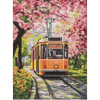 Алмазна мозаїка "Квітуча дорога" ©art_selena_ua AMO8206, 30х40 см