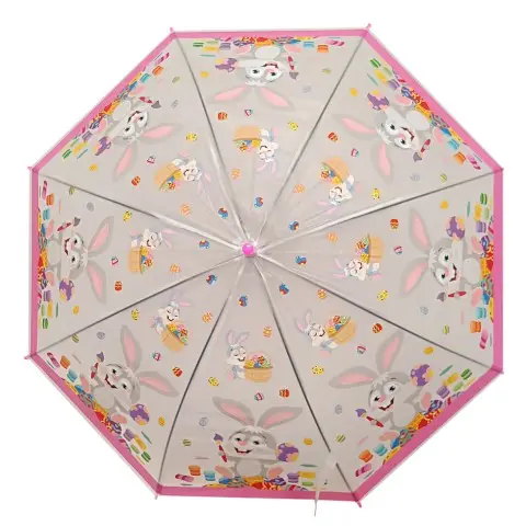 Парасолька дитяча "Пасхальний Кролик" MK 5233-1(Pink) довжина 65,5 см, тростина 60,5 см