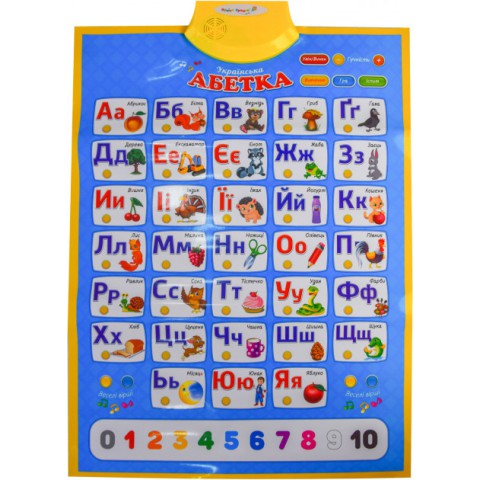 Дитячий інтерактивний плакат "Абетка" PL-719-57 укр. мовою