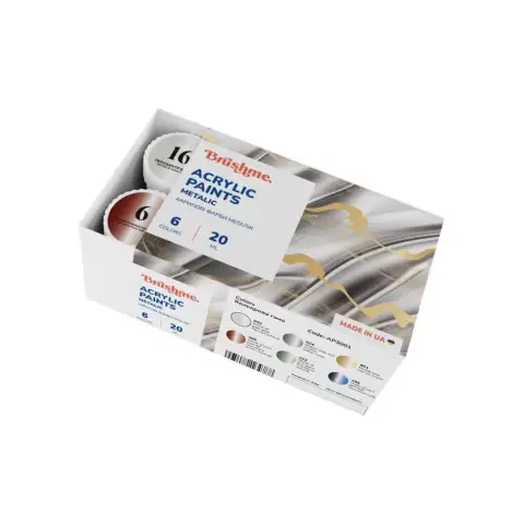 Акрилова фарба металік Набір 3001 Brushme AP3001 6 кольорів