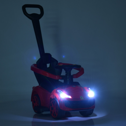 Дитяча каталка-толокар з батьківською ручкою M 4741-3 музика, світло