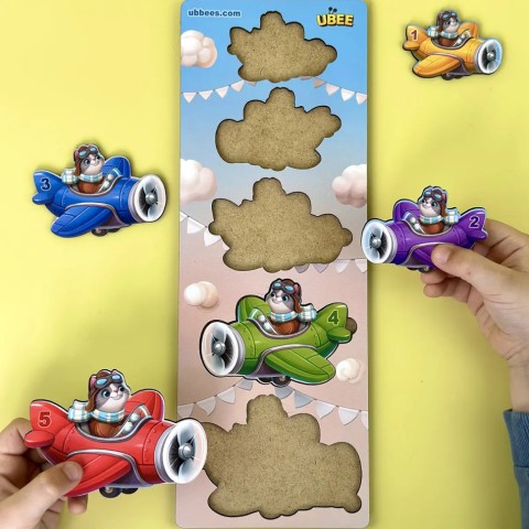 Дерев'яний дитячий сортер "Літаки більше - менше" (ПСД299) PSD299