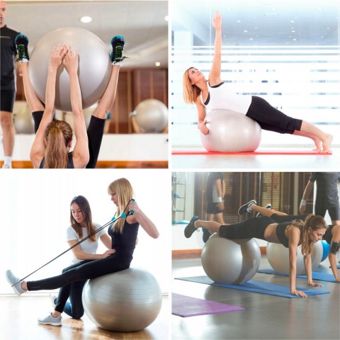 Фітбол м'яч для фітнесу HMS NE-FB-65G, сірий 65 см