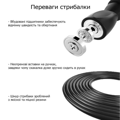 Скакалка з підшипником "Basic" TI-R-5102G зелений 3 м