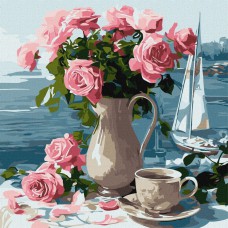 Картина за номерами "Ранкові троянди" ©art_selena_ua KHO5741, 40x40 см