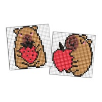 Алмазна мозаїка "Капібара: полуниця та яблуко" AMG1173 на самоклеючій основі 9x9 см