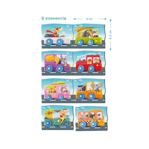 Дитяча магнітна гра "Автомобільна подорож" DoDo Toys 200253, 8 елементів