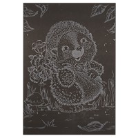 Гравюра А5 "Їжачок із квітами" ГрА5с-15 економ-варіант у пакеті 21 х 14,8 см