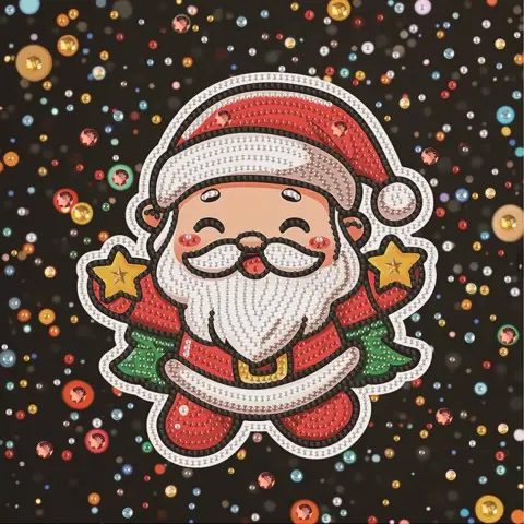 Алмазна мозаїка "Милий Санта" DBS52209 неповна викладка 25х25 см