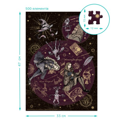 Пазл класичний "Harry Potter. Лідер. Перфекціоністка. Надзвичайна" 200507, 500 елементів