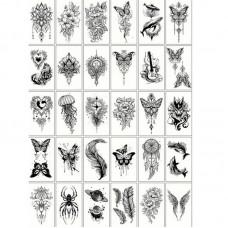 Набір дитячих тимчасових татуювань "Чорні міні №4" black-tattoo-mini-set-4-H
