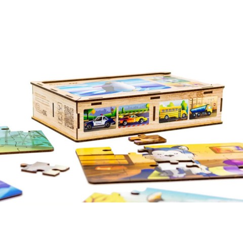 Дитячий дерев'яний Тварини 4 в 1 Puz-10369, 80 елементів