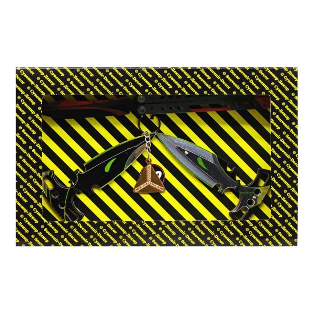 Набір сувенірних ножів дерев'яних SO-2 "МЕТЕЛЬ BLACK WIDOW & HARMONY daggers" SO2-11-B