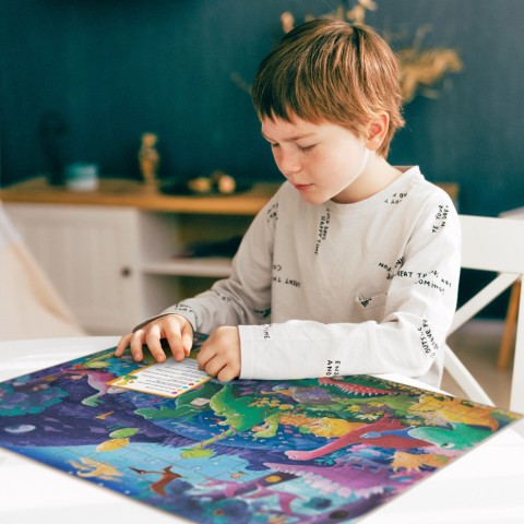 Дитячий пазл Шукай та знаходь "Країна динозаврів" DoDo Toys 300669, 100 елементів