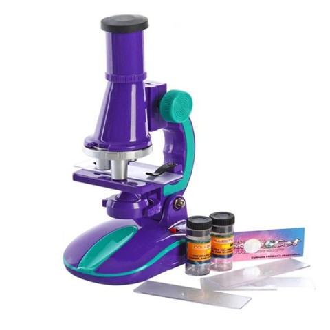 Дитячий мікроскоп SK 0006(Violet) світло, 19,5 см, 2 пробірки, скло