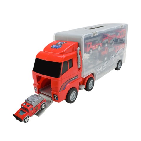 Дитячий трейлер з машинками PS006-2, 6 машинок