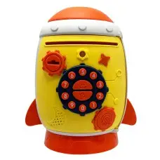 Детский банковский терминал "Ракета" MK 5401 музыка, звуки животных, ключ Желтый