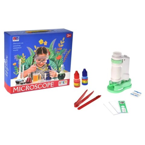 Дитяча іграшка "Мікроскоп" 3108B(Blue) щипці, скло в комплекті