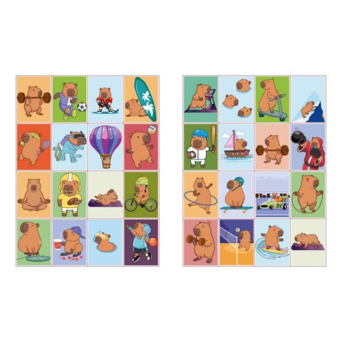 Дитяча розмальовка зі стікерами "Капібара і спорт" CB23, 16 сторінок