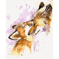 Картина за номерами "Люблячі лисички" BS51455 Brushme 40х50 см