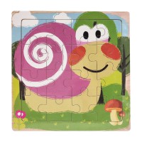 Дерев'яний пазл-вкладиш Равлик 73260-2, 16 деталей