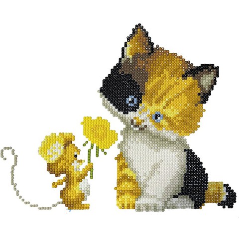 Алмазна мозаїка "Давай дружити" 188533 картон, неповна викладка 21х25 см