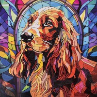 Алмазна мозаїка "Вірний пес" DEEX16302 не повна викладка 30х30 см