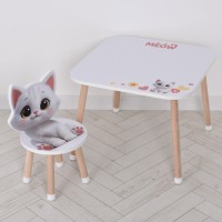 Дерев'яний дитячий столик M 502-2 зі стільчиком