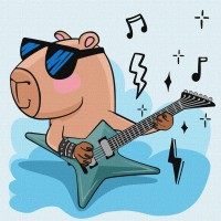 Картина за номерами "Капібара рок-зірка" KHO1275, 30х30 см