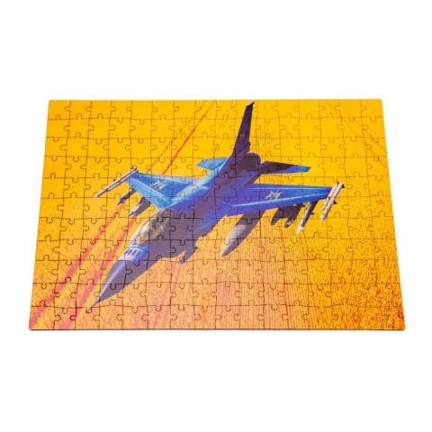 Фігурний дерев'яний пазл A3 "F16 Fighting Falcon" PuzA3-02023, 176 елементів