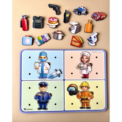 Настільна розвиваюча гра "Професії" Ubumblebees (ПСФ160) PSF160 дерев'яна