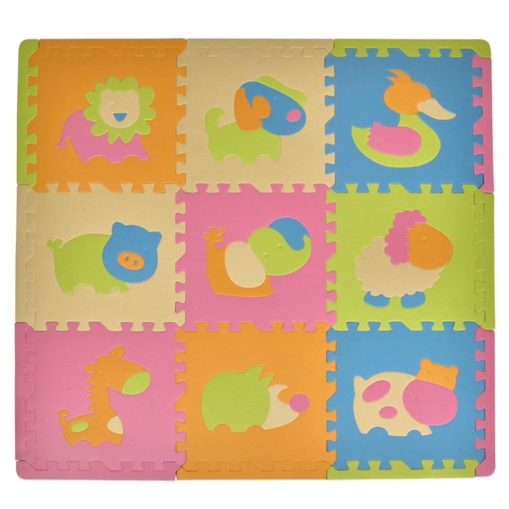 Дитячий килимок Мозаїка "Тварини" MR 1288, 9 деталей, EVA, 31х31 см