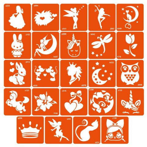 Набір для біо-тату "Для дівчаток №2 - гліттер" set-girls-2-glitter