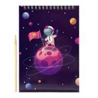 Скретчбук "Космос" 20-8807-WH-2 на спіралі, 10 аркушів, 14х20 см