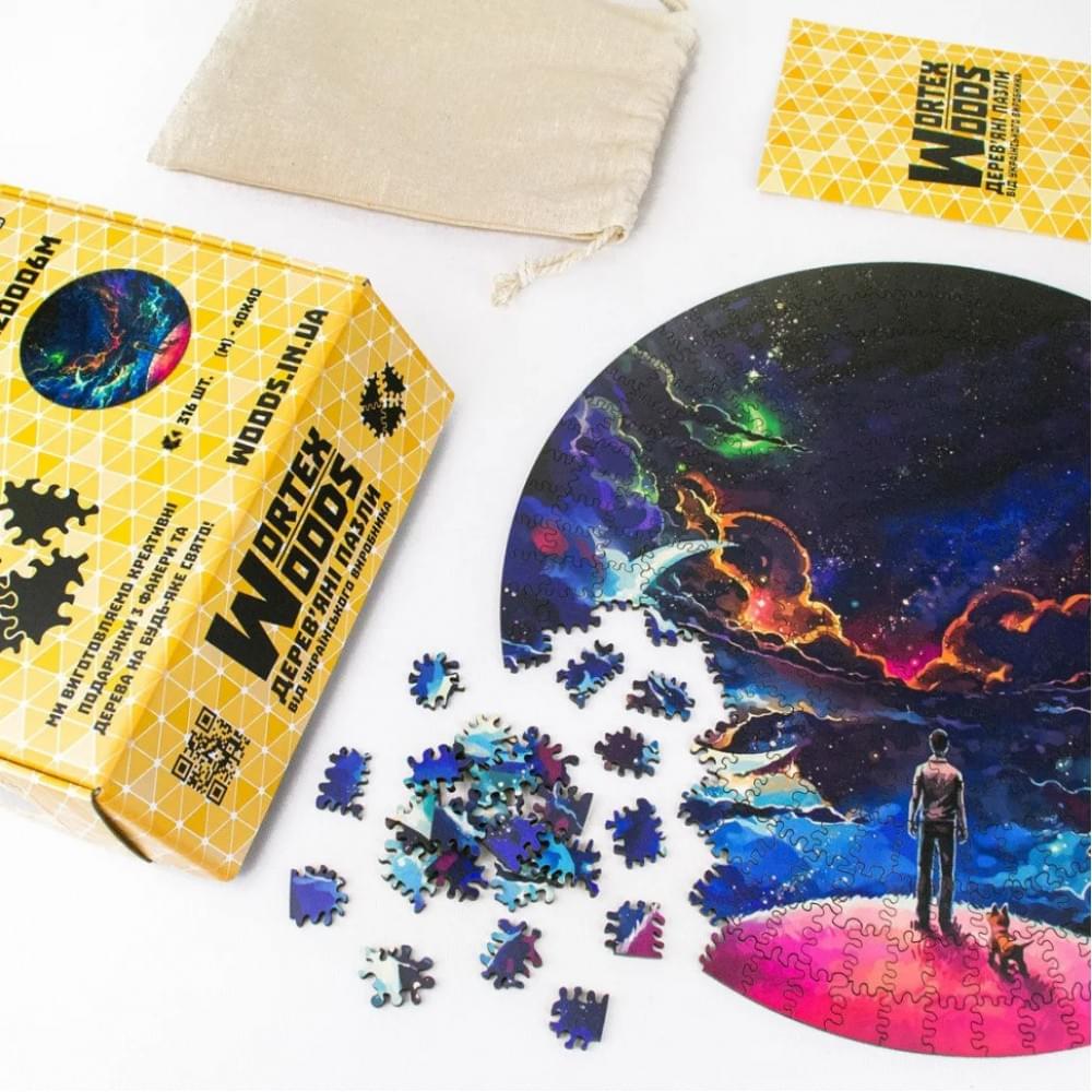 Дерев'яний пазл "Місяць" Wortex Woods PZL20004, 30х30 см