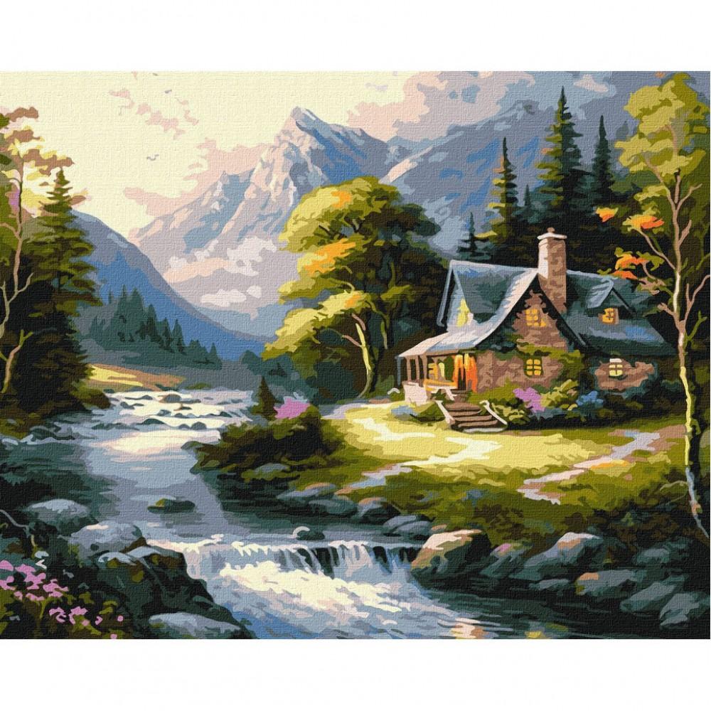 Картина за номерами "Будиночок у горах" ©art_selena_ua KHO6329 40х50 см Ідейка