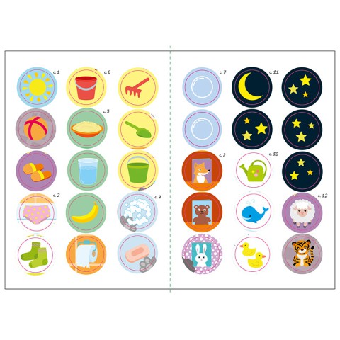 Книга з наклейками Малюк Киць-Киць "Мій день" 1841002, 12 сторінок