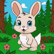 Картина за номерами "Чарівний зайчик" KHO6112 25х25 см