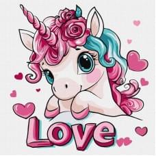 Картина за номерами "Романтичний єдиноріг" KHO1095, 30х30 см