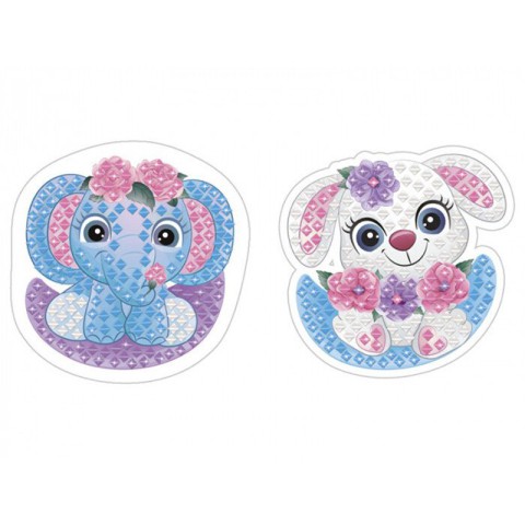 Стікерна мозаїка "Слоненя і Зайчик" 10100516У з розмальовкою