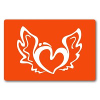 Трафарет для біо-тату Сердечко з крилами c114-15*20см, розмір 15х20 см