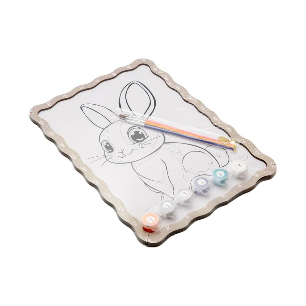 Картина по номерах "Кролик" Puz-22944 формат А4 пензлик, фарби, кріплення для стіни