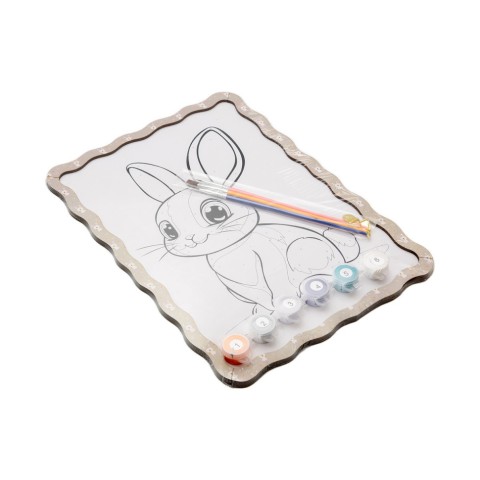 Картина по номерах "Кролик" Puz-22944 формат А4 пензлик, фарби, кріплення для стіни