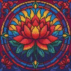 Алмазна мозаїка "Вітраж. Лотос" ©art_selena_ua AMO8330, 30х30 см