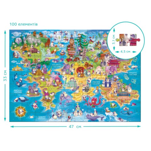 Дитячий пазл Шукай та знаходь "Світ пінгвінів" DoDo Toys 300670, 100 елементів