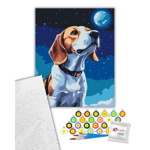 Картина за номерами "Місячний бігль" 11597-AC 40х50 см