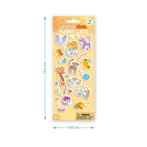 Набір 3D-наклейок "Кумедні котики" DoDo 300845