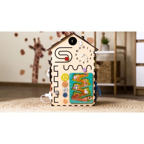 Розвиваюча іграшка Бізікуб "Будинок" TG200333 натуральний, 55х30 см