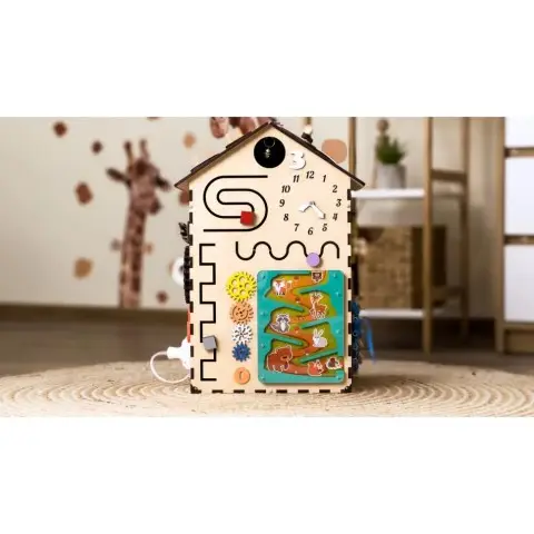 Розвиваюча іграшка Бізікуб "Будинок" TG200333 натуральний, 55х30 см